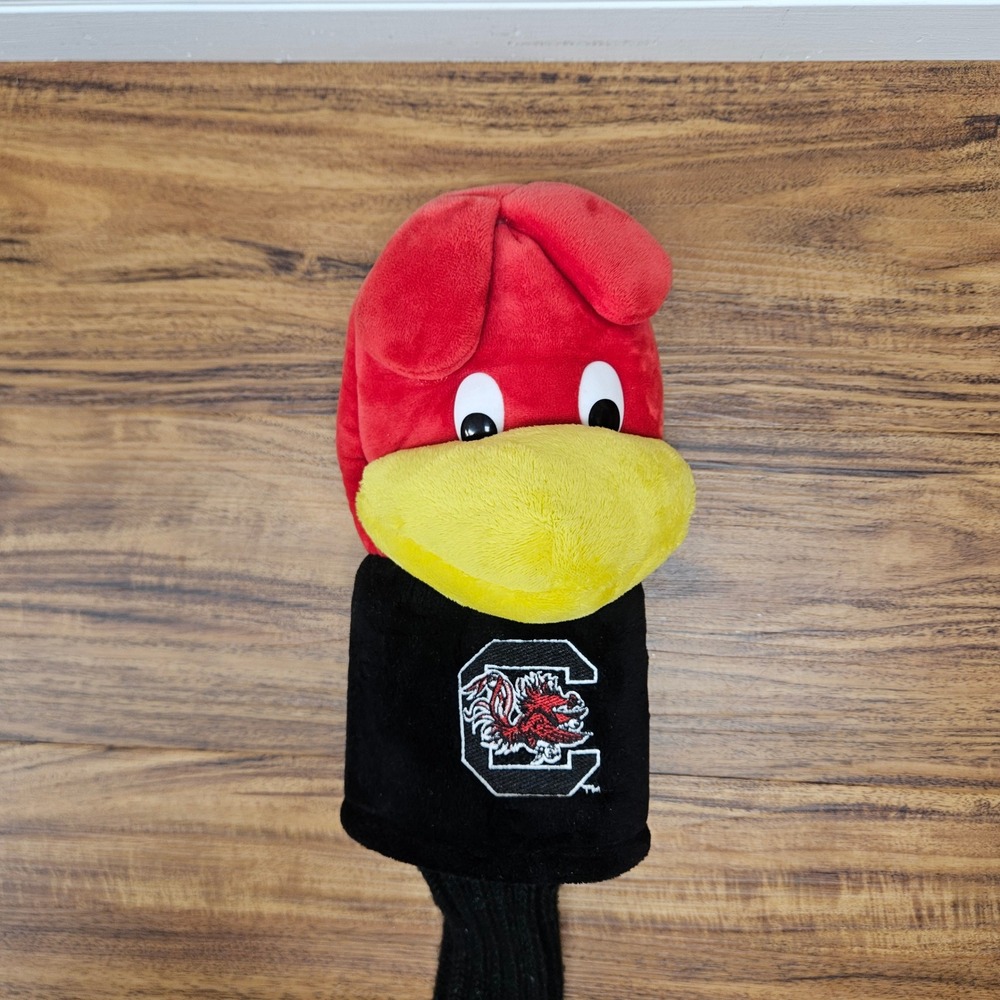 South Carolina Gamecocks Cocky Mascot Plush Golf Club Headcover Red Black